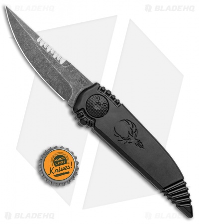 Paragon Phoenix Knife Black (3.8" Acid Washed Serr)