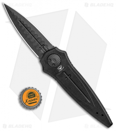 Paragon Warlock Knife Black Aluminum Cross/Shield/Sword (3.9" Black Sorcerer)