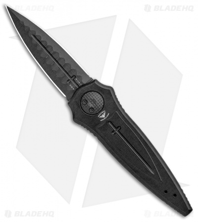 Paragon Warlock Knife Black Aluminum Cross/Shield/Sword (3.9" Black Sorcerer)