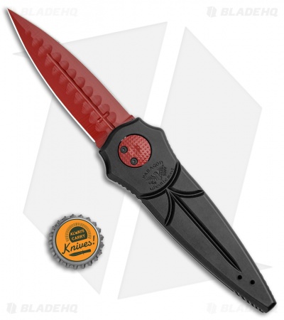 Paragon Warlock Folding Knife Black Aluminum (3.9" Red Sorcerer)