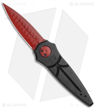 Paragon Warlock Folding Knife Black Aluminum (3.9" Red Sorcerer)