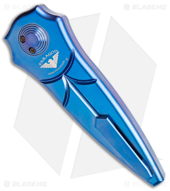 Paragon Warlock Folding Knife Blue Ti Sorcerer - Blade HQ