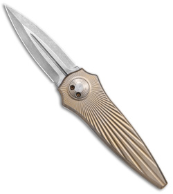 Paragon Warlock Folding Knife Starburst Antique Gold Titanium (3.9" Gray/SW)