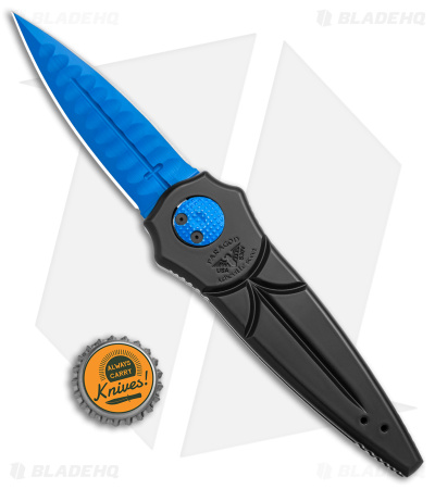 Paragon Warlock Folding Knife Black Aluminum (3.9" Blue Sorcerer)