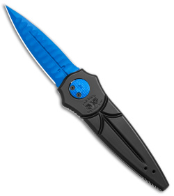 Paragon Warlock Folding Knife Black Aluminum (3.9" Blue Sorcerer)