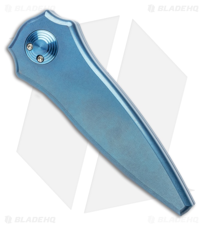 Paragon Warlock Folding Knife Smooth Blue Titanium (3.9" Gray/Satin)