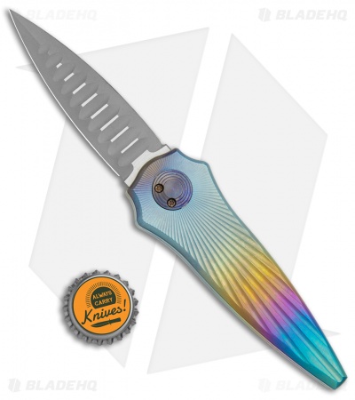 Paragon Warlock Folding Knife Rainbow Titanium Sorcerer (3.9" Gray/Stonewash)
