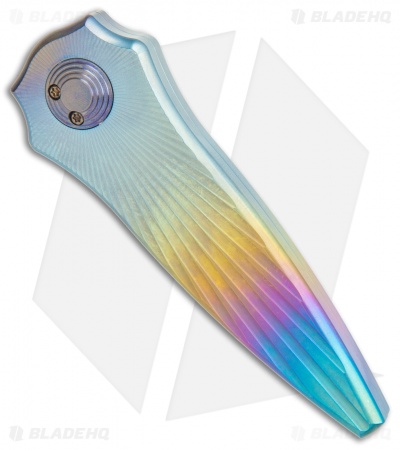 Paragon Warlock Folding Knife Rainbow Titanium Sorcerer (3.9" Gray/Stonewash)