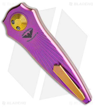 Paragon Warlock Folding Knife Purple Titanium Starburst (3.9" Single Edge)