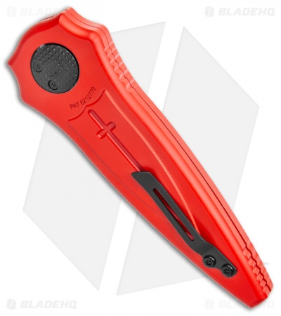 Paragon Warlock Knife Red Aluminum Cross/Shield/Sword (4" Black Flame Sorcerer)
