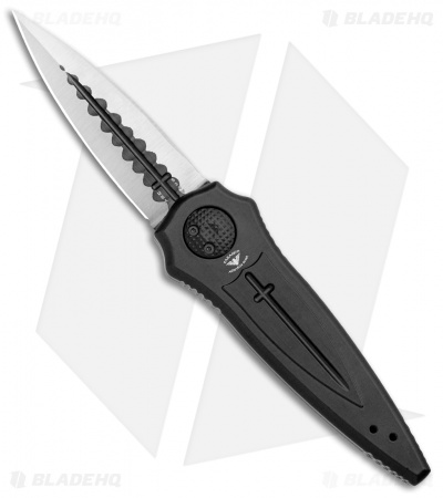 Paragon Warlock Knife Black Cross/Shield/Sword (3.9" Black/Satin Sorcerer)