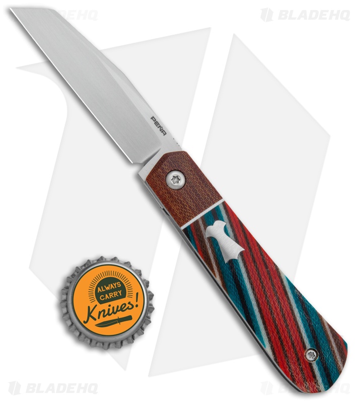Pena Knives Custom Apache Front Flipper Knife Layered Micarta (2.75" Satin)