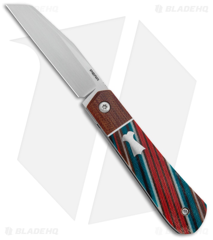 Pena Knives Custom Apache Front Flipper Knife Layered Micarta (2.75" Satin)