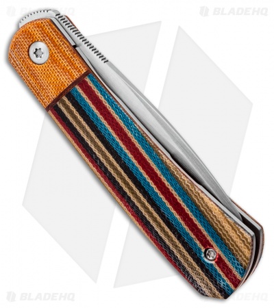 Pena Knives Custom Apache Flipper Knife Mexican Blanket Micarta (2.75" Satin)