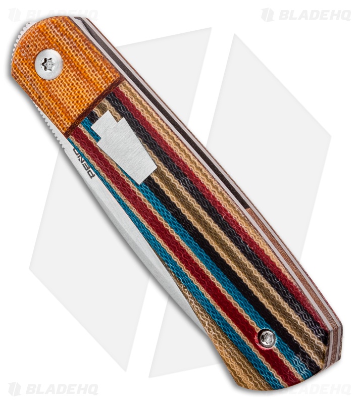 Pena Knives Custom Apache Flipper Knife Mexican Blanket Micarta (2.75" Satin)