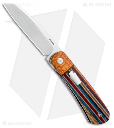 Pena Knives Custom Apache Flipper Knife Mexican Blanket Micarta (2.75" Satin)