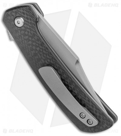 Pena Knives Custom Bowie Flipper Liner Lock Knife Carbon Fiber (3.25" Satin)