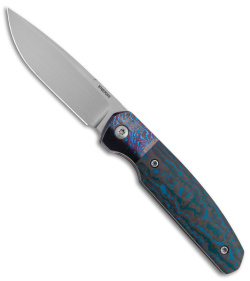 Pena Knives Custom Caballero Liner Lock Knife CF Timascus (2.75" Satin)