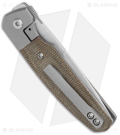 Pena Knives Custom Caballero Front Flipper Knife Green Micarta (2.75" Satin)