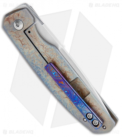 Pena Knives Custom Caballero Front Flipper Frame Lock Knife Mokuti (2.75" Satin)