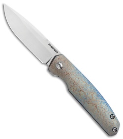 Pena Knives Custom Caballero Front Flipper Frame Lock Knife Mokuti (2.75" Satin)