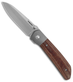 Pena Knives Custom Mula Liner Lock Knife Natural Micarta/Ti (3.25" Satin)