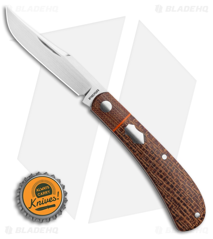 Pena Knives Custom Slip Joint Trapper Micarta (2.75" Satin)