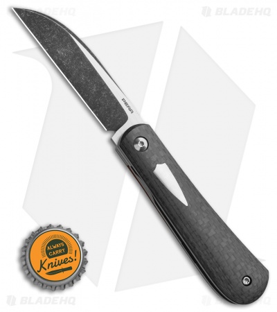Pena Knives Custom Swayback Front Flipper Knife Carbon Fiber (2.8" Two-Tone)