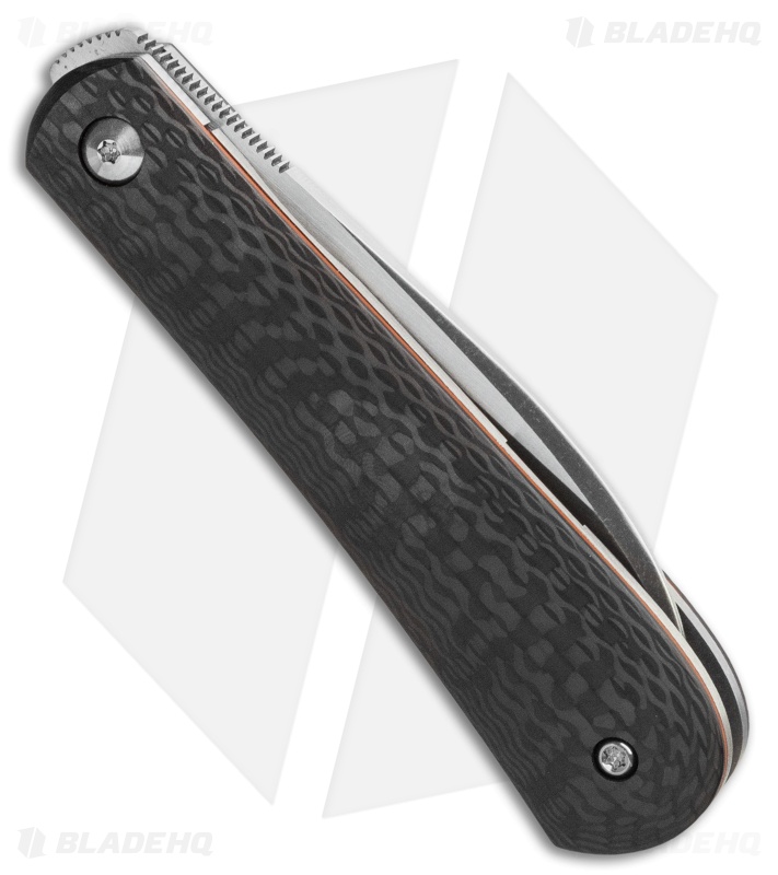 Pena Knives Custom Swayback Front Flipper Knife Carbon Fiber (2.8" Two-Tone)
