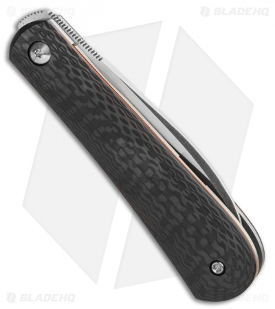 Pena Knives Custom Swayback Front Flipper Knife Carbon Fiber (2.8" Two-Tone)
