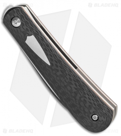 Pena Knives Custom Swayback Front Flipper Knife Carbon Fiber (2.8" Two-Tone)