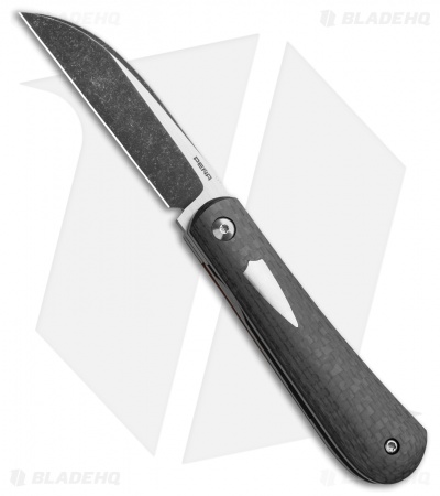 Pena Knives Custom Swayback Front Flipper Knife Carbon Fiber (2.8" Two-Tone)