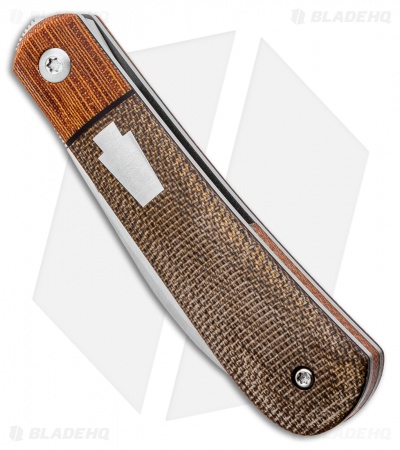 Pena Knives Custom Swayback Front Flipper Knife Green Micarta (3" Satin)
