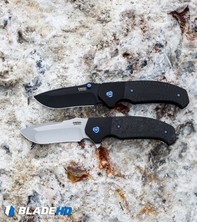 Pena Knives Mini Diesel Frame Lock Flipper Knife Marble CF (3.25" Satin)