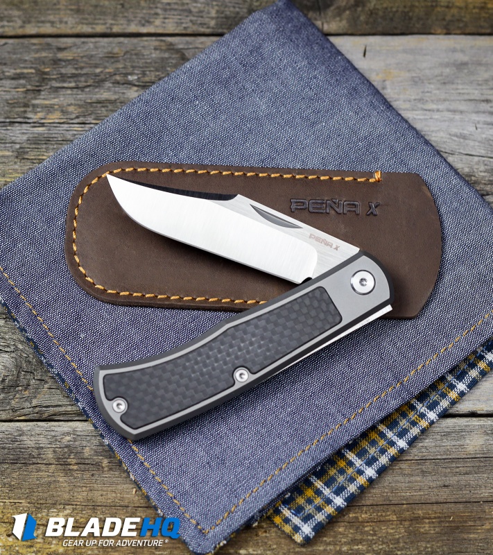 Pena Knives X-Series Production Slip Joint Bronco Carbon Fiber Ti (2.75" Satin)