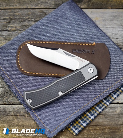 Pena Knives X-Series Production Slip Joint Bronco Carbon Fiber Ti (2.75" Satin)