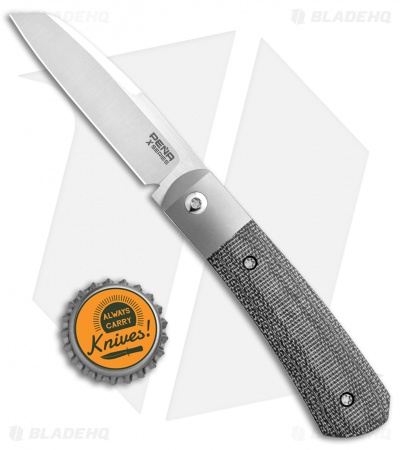 Pena Knives X-Series Apache Kickstop Flipper Knife Black Micarta (2.75" Satin)
