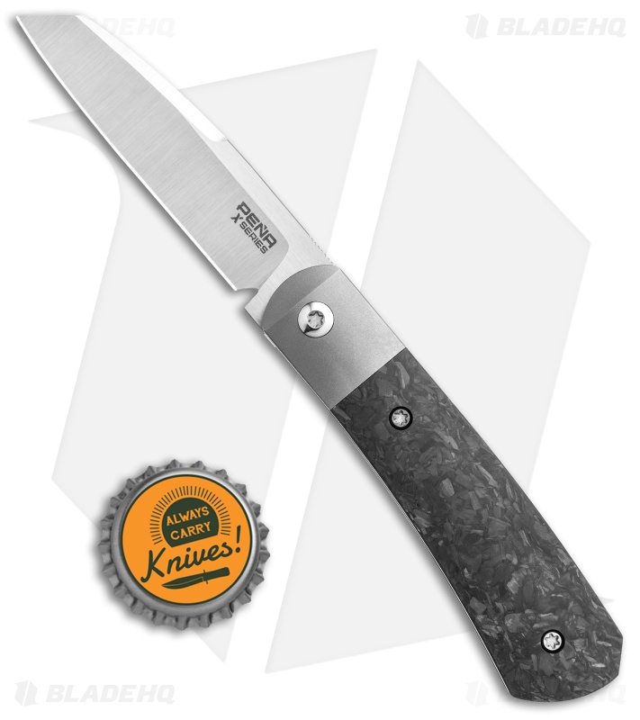 Pena Knives X-Series Apache Kickstop Flipper Knife Carbon Fiber (2.75" Satin)