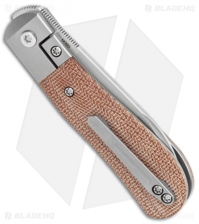 Pena Knives X-Series Front Flipper Dogleg Jack Knife Natural Micarta (3" Satin)