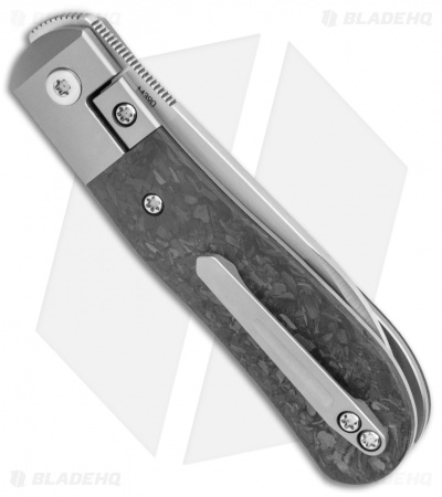 Pena Knives X-Series Front Flipper Dogleg Jack Knife Marble CF (3" Satin)