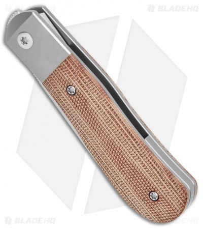 Pena Knives X-Series Front Flipper Dogleg Jack Knife Natural Micarta (3" Satin)