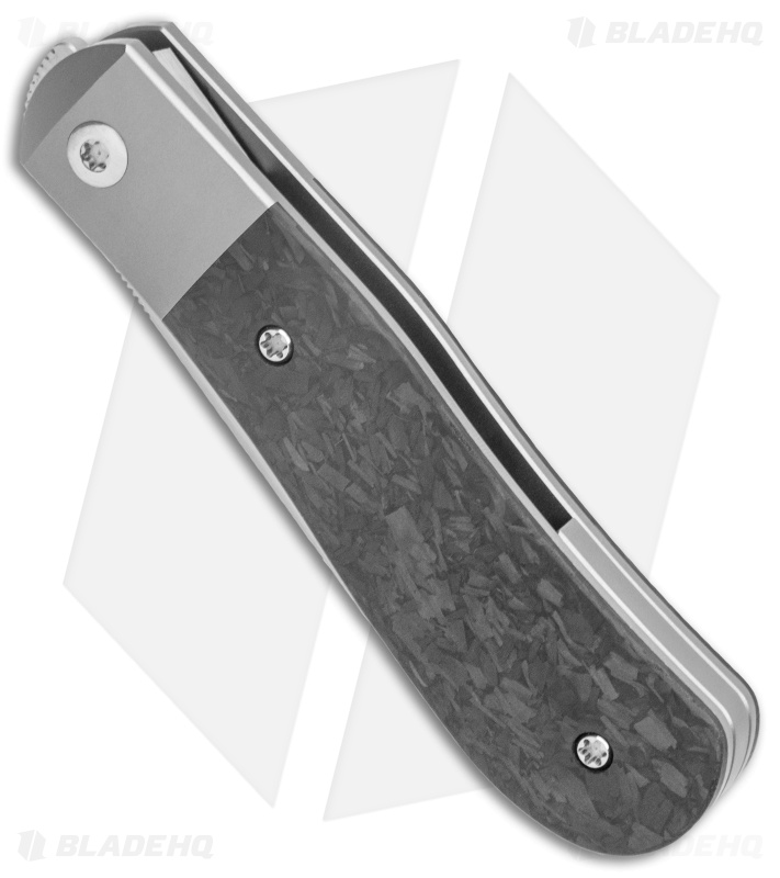 Pena Knives X-Series Front Flipper Dogleg Jack Knife Marble CF (3" Satin)