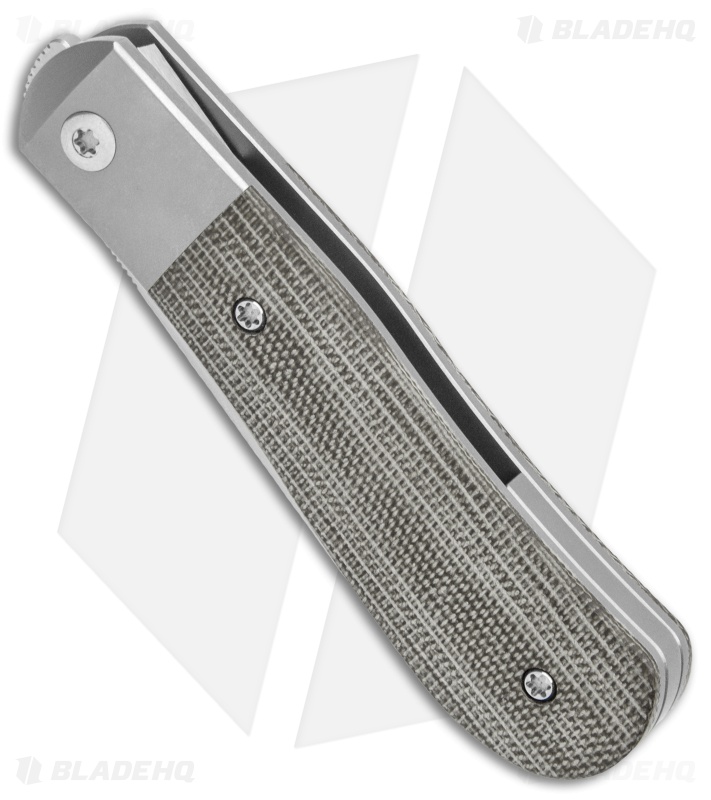 Pena Knives X-Series Front Flipper Dogleg Jack Knife Green Micarta (3" Satin)