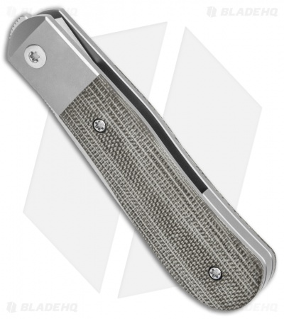 Pena Knives X-Series Front Flipper Dogleg Jack Knife Green Micarta (3" Satin)