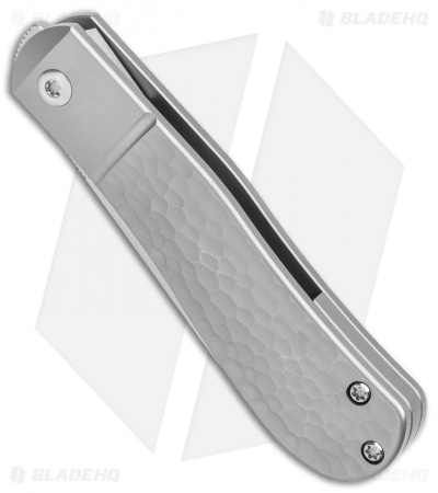 Pena Knives X-Series Front Flipper Dogleg Jack Knife Jigged Titanium (3" Satin)