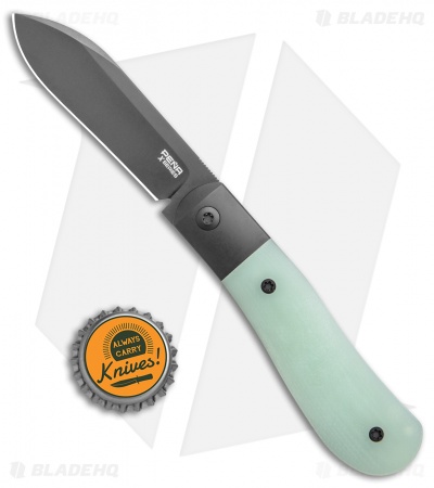 Pena Knives X-Series Front Flipper Dogleg Jack Knife Natural G-10 (3" Black)