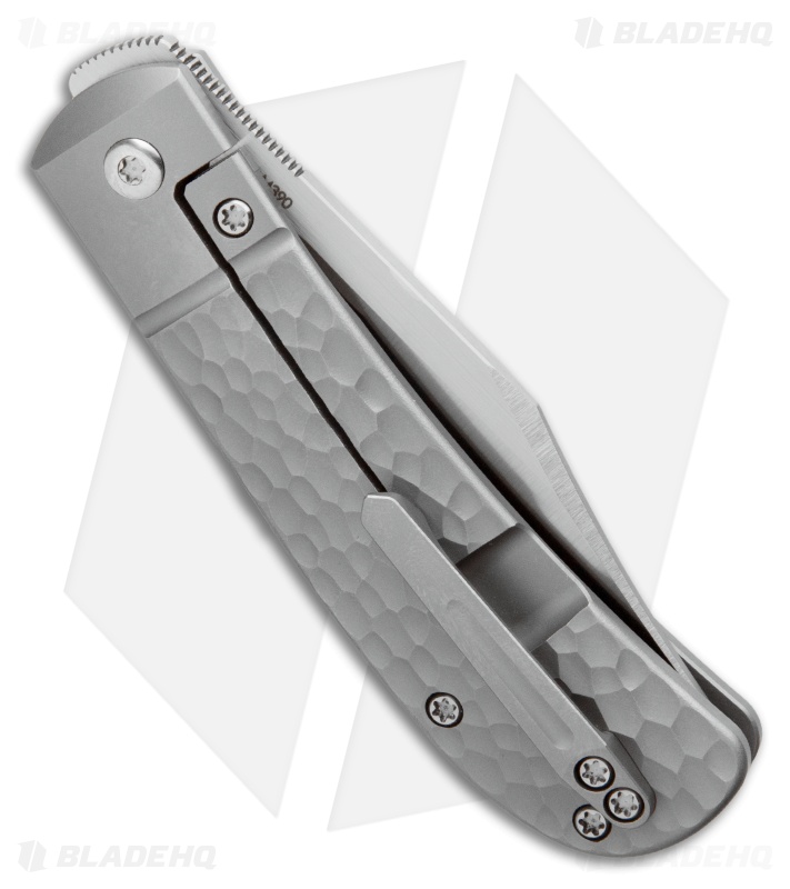 Pena Knives X-Series Lanny Front Flipper Knife - Jigged Titanium 