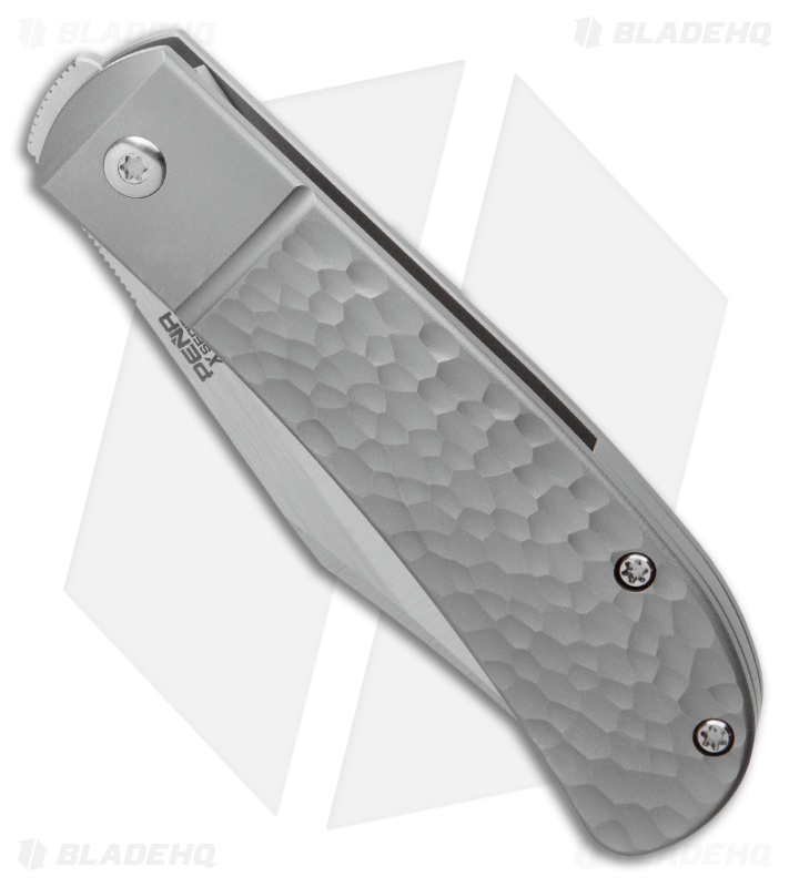 Pena Knives X-Series Lanny Front Flipper Knife - Jigged Titanium 