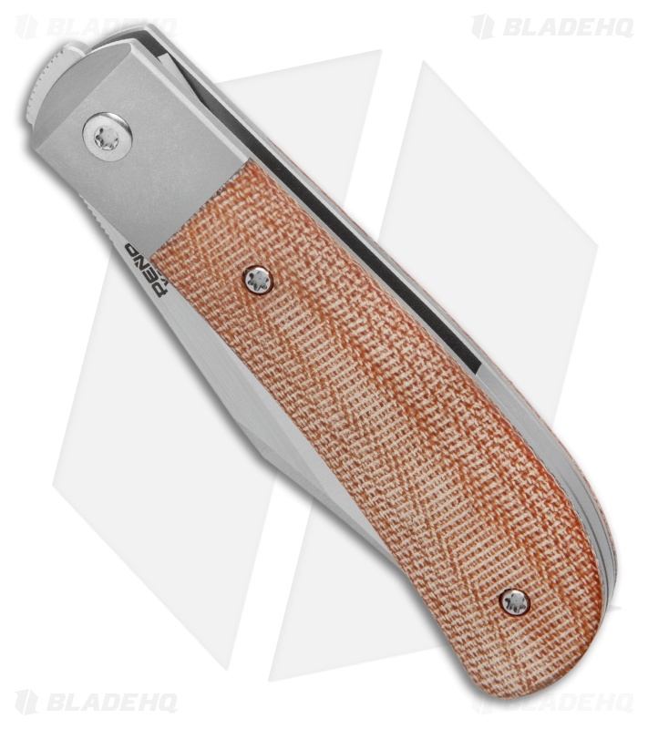 Pena Knives X-Series Lanny Front Flipper Knife - Natural Canvas Micarta