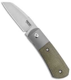 Peña Knives X-Series Micro Apache Front Flipper Knife Green Micarta (2" Satin)